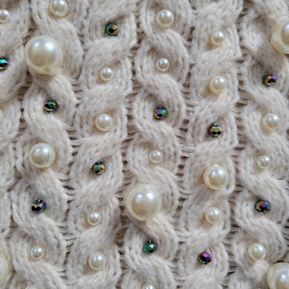 by Anthropologie Ivory Kimono in Things Party Pearl Cardigan One Size - Picture 13 of 16